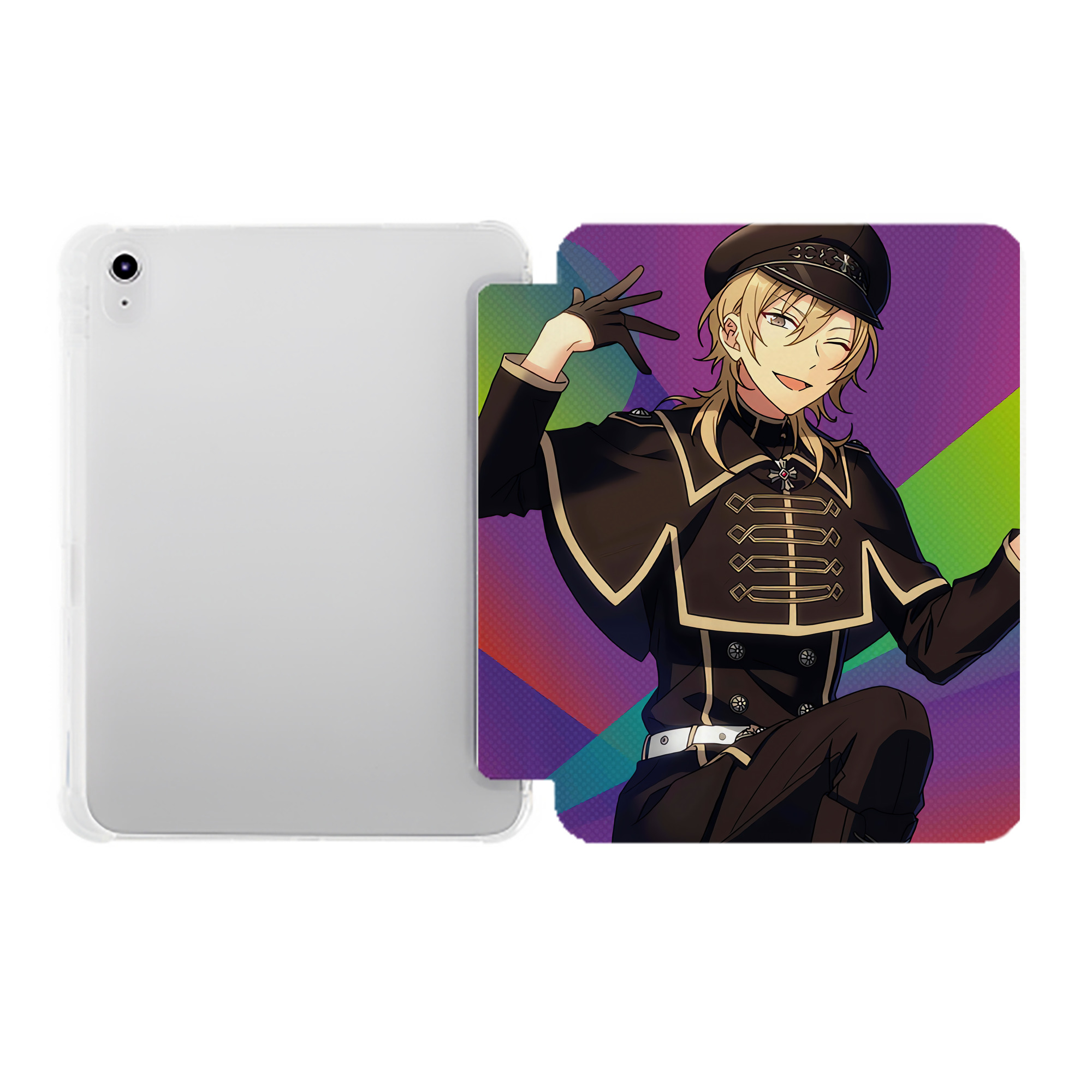 （画像用） あんさんぶるスターズ! Ensemble Stars IPad ケース ペン収納付き 三つ折りスタンド PUレザー×シリコン 対応機種9.5/10.5/10.9インチ